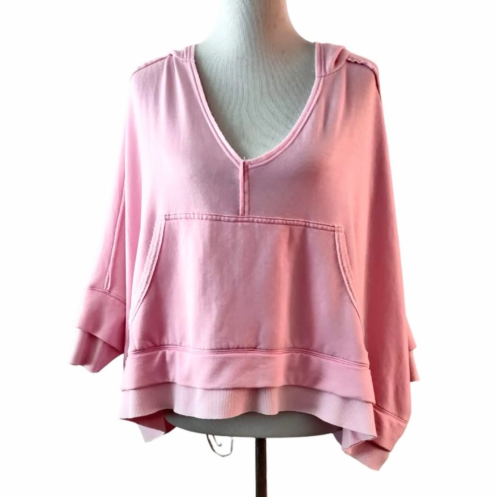 Free People FP Movement Womens Pink Bonfire Soft Oversized Hoodie Sweatshirt S